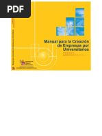 2002 Manual para La Creación de Empresas Por Universitarios