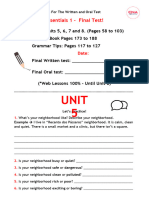 Revision From Units 5 To 8 - Essentials 1