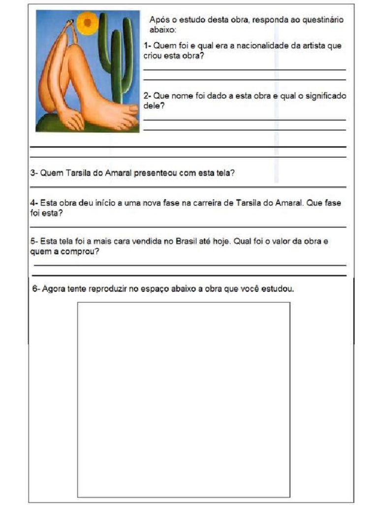 Tarsila Amaral (Atividade) | PDF