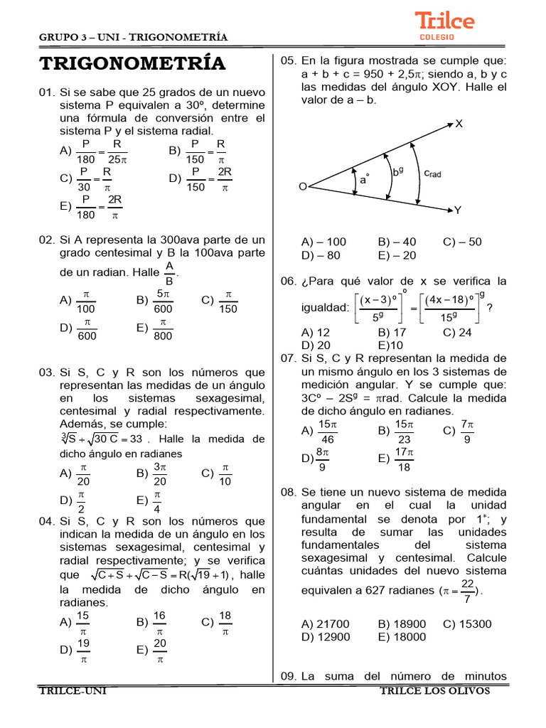 Fórmulas y Problemas de Trigonometría | PDF | Matemáticas | Geometría ...