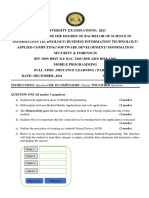 Mobile Programming Past Paper 2021