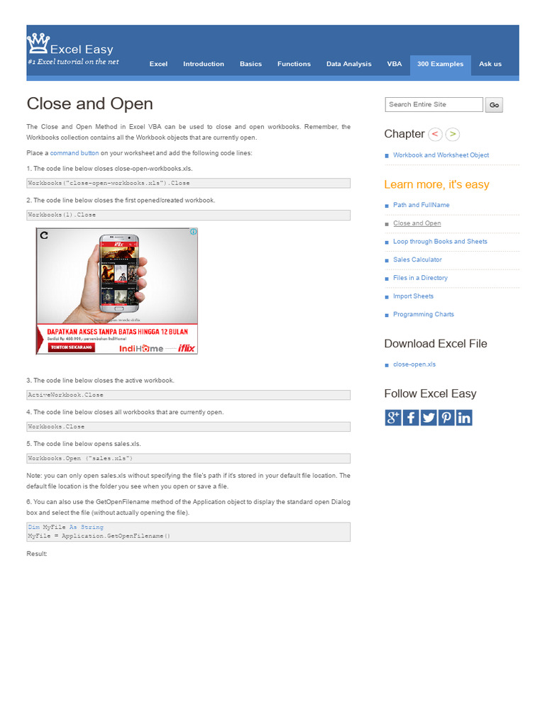 Chapter 3.3 - Close and Open | PDF | Microsoft Excel | Computer File