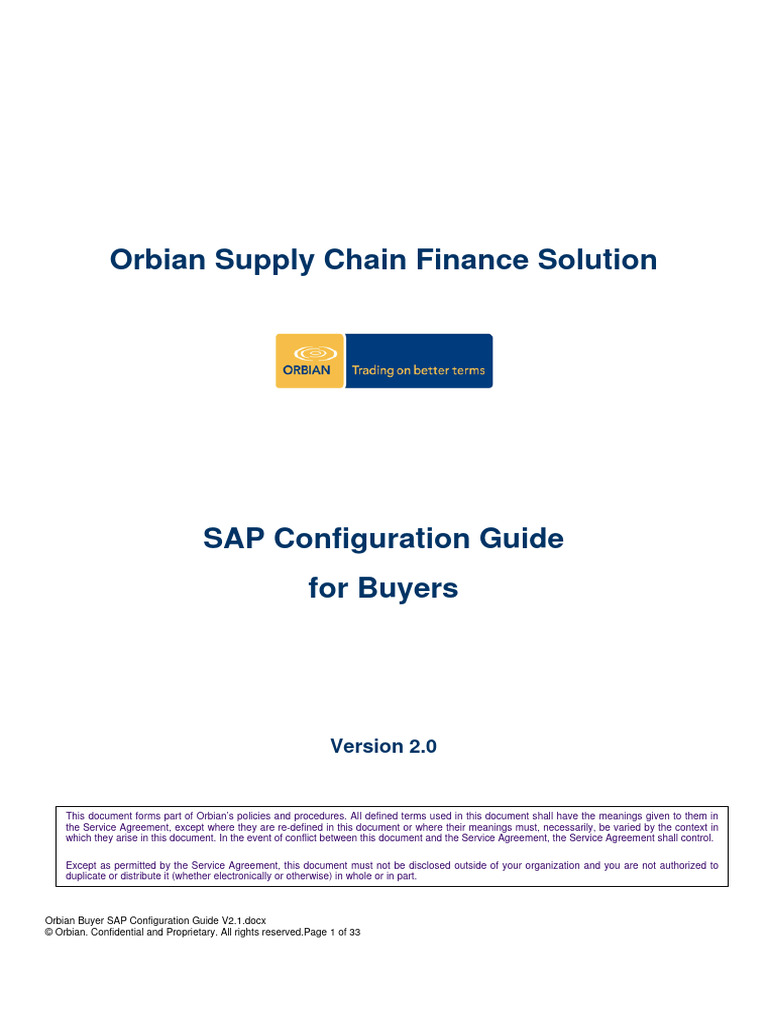 Orbian SAP Configuration Guide for Buyers | PDF | Accounts Payable ...