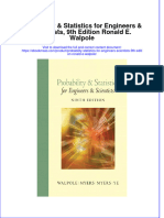 Textbook Ebook Probability Statistics For Engineers Scientists 9Th Edition Ronald E Walpole All Chapter PDF