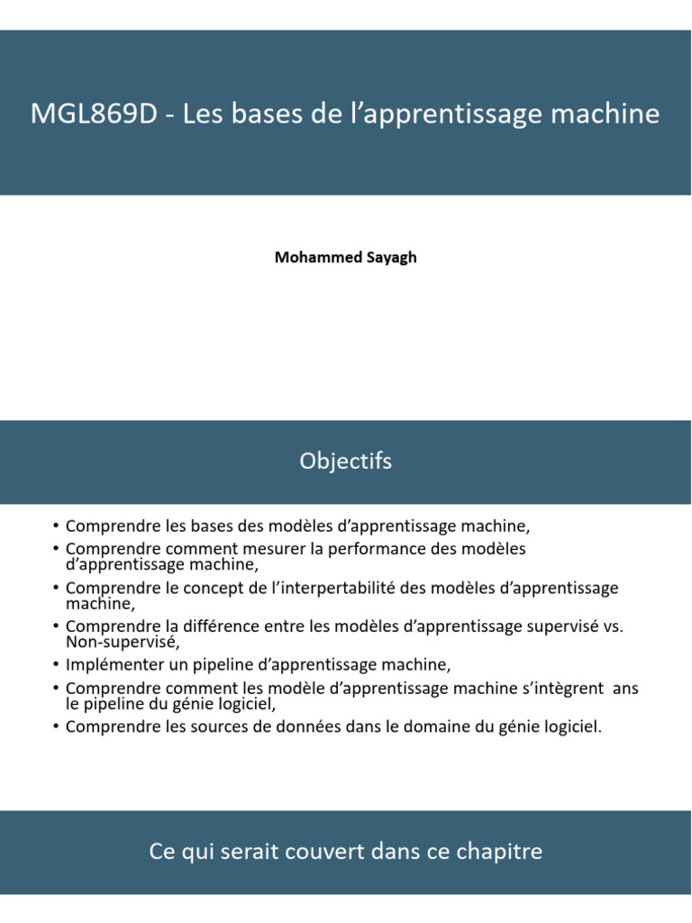 Bases de l'apprentissage machine | PDF | Apprentissage automatique ...