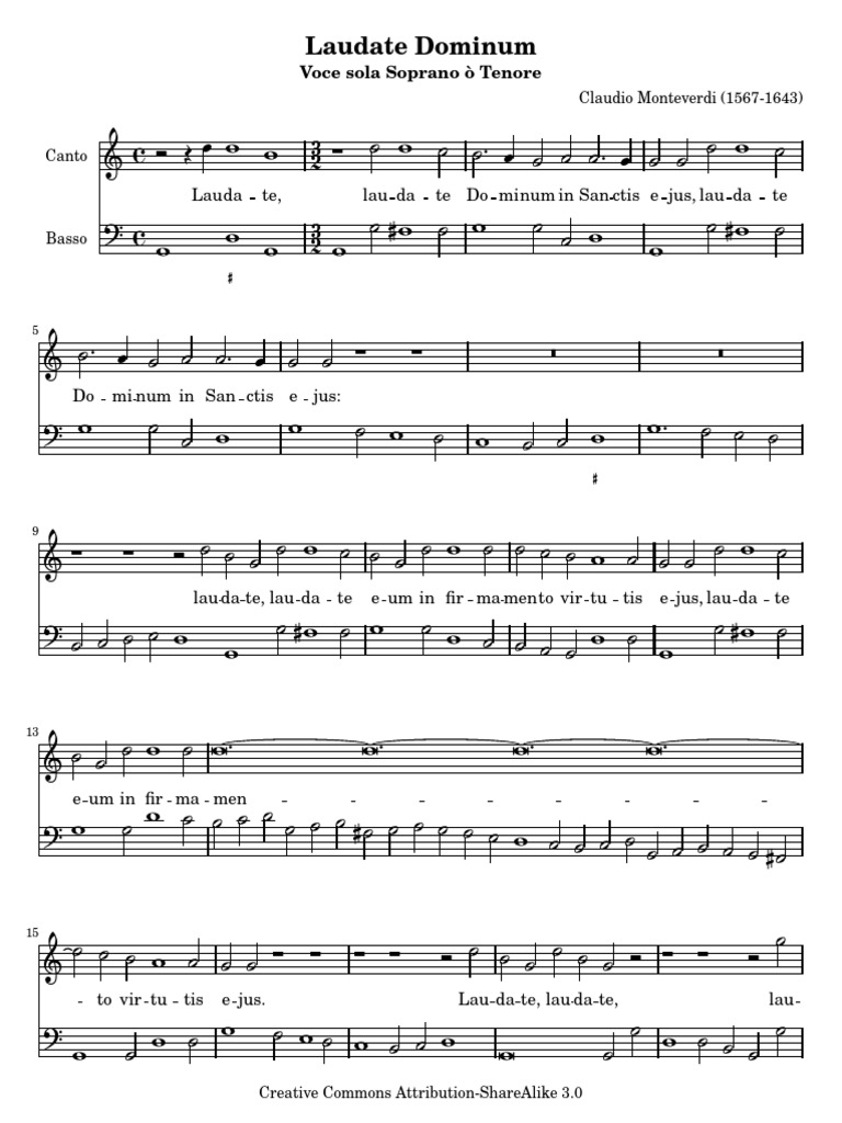 Monteverdi - Laudate Dominum | PDF