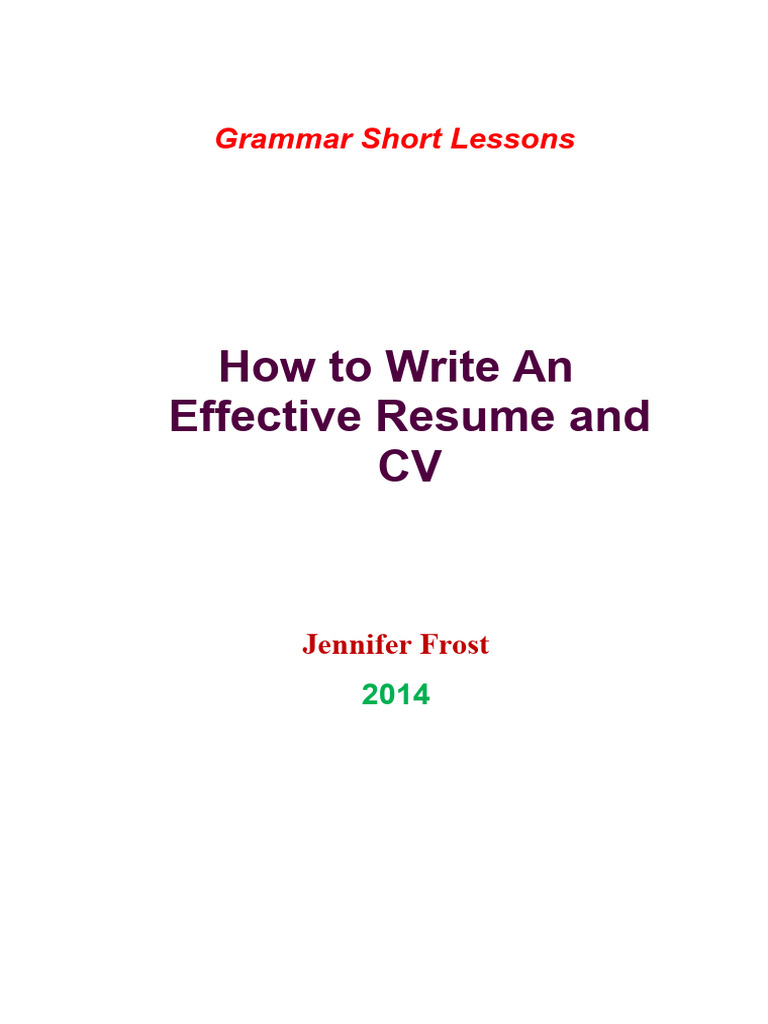 Effective Resume and CV Writing Guide | PDF | Résumé | Word