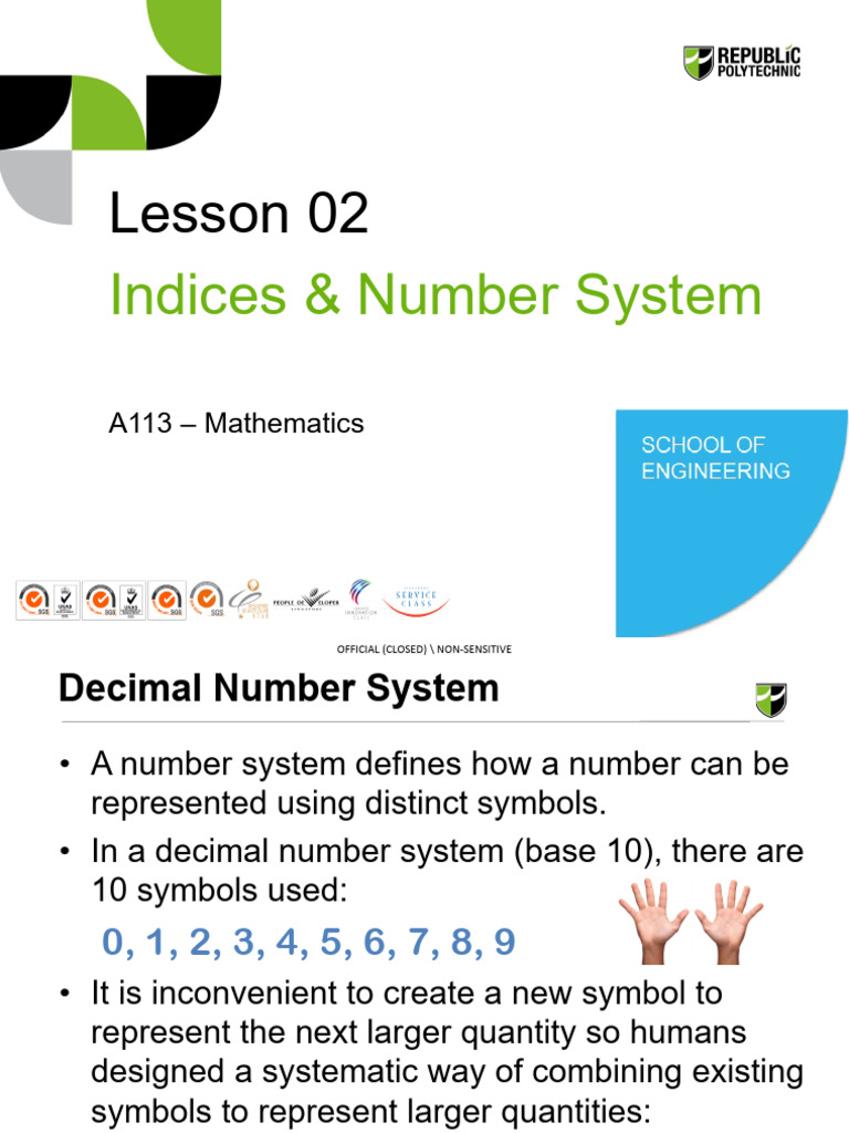 Understanding Number Systems & Indices | PDF | Numbers | Mathematical ...