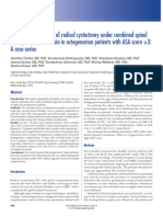 Feasibility and Safety of Radical Cystectomy Under Combined Spinal and Epidural Anesthesia in Octogenarian Patients With ASA Score 3 A Case Serie