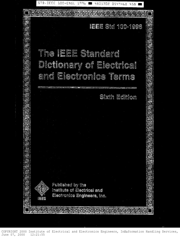 IEEE 1001996 Dictionary PDF Electrical Engineering Electronics