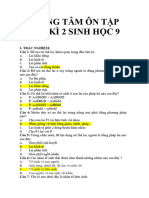 TRỌNG TÂM ÔN TẬP HỌC KÌ 2 SINH HỌC 9