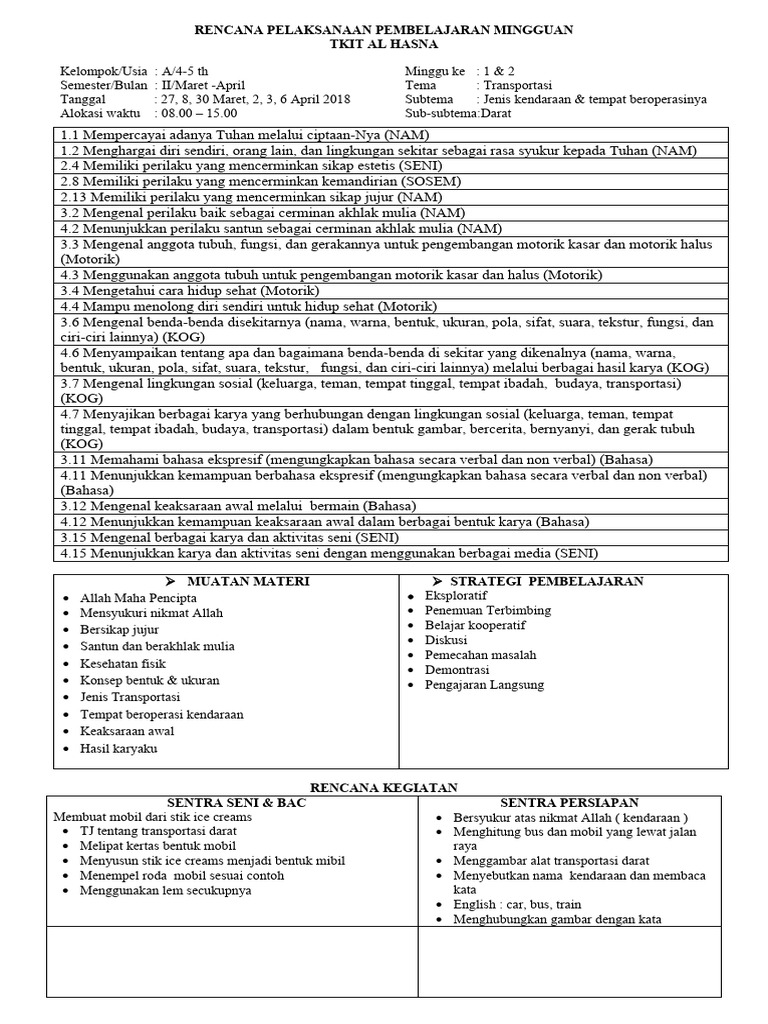 CONTOH RPPM (Transportasi) | PDF