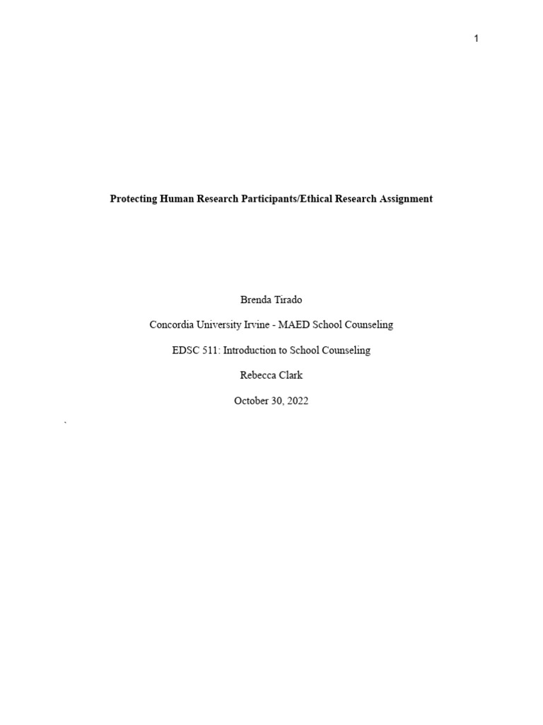 Ethical Guidelines for Research Participants | PDF | Institutional ...