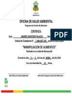 Certificado de Manipulacion de Alimentos para Editar