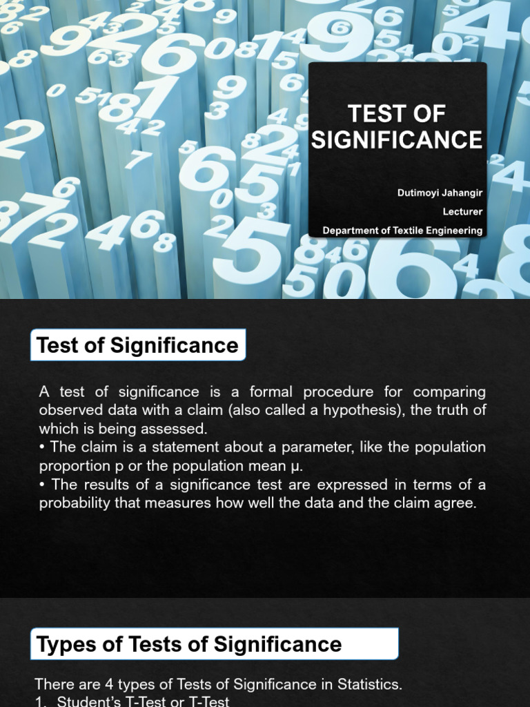 Test of Significance | PDF | Statistical Hypothesis Testing | Student's ...