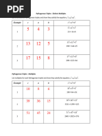Primitive Pythagorean Triples List | PDF | Equations | Number Theory