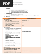 Basic Dance Steps Lesson Plan for Grade 4 | PDF | Dances | Lesson Plan