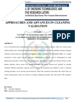 Approaches and Advances in Cleaning Validation 2022