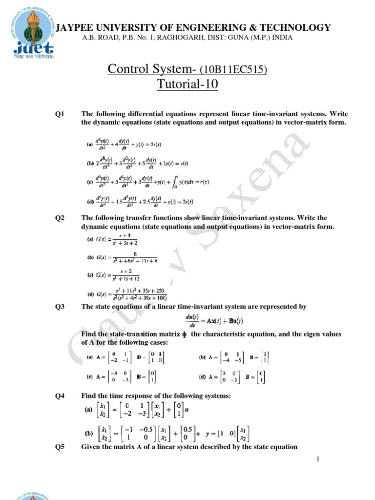 Tutorial 10''' | PDF