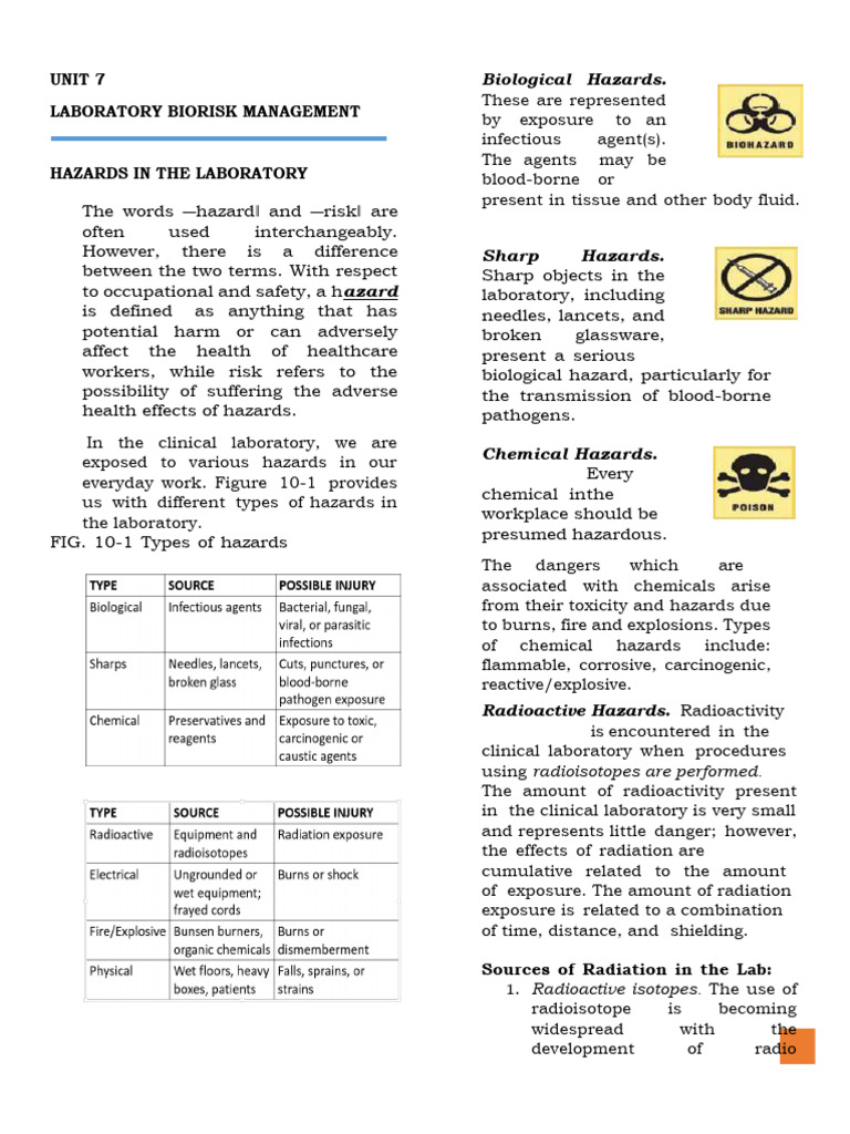 Unit 7 Laboratory Biorisk Management Download Free PDF Waste