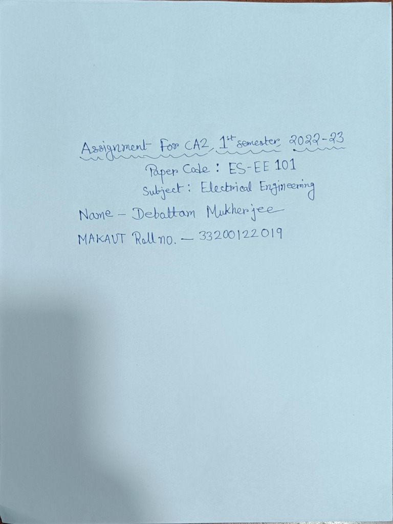 Electrical Engineering Assignment | PDF