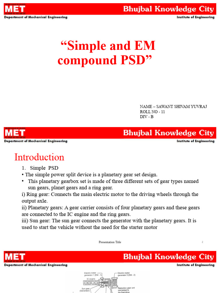 Simple and EM Compound PSD | PDF | Hybrid Vehicle | Engines