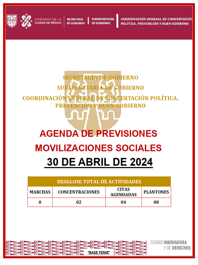 Actividades de Movilización Social 2024 | PDF | México | Gobierno