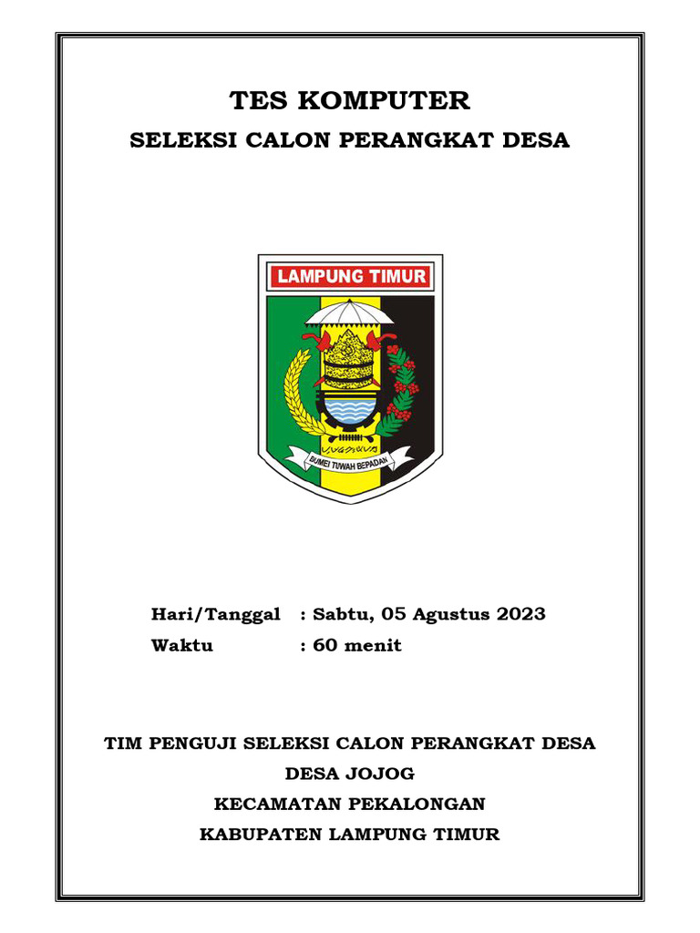 Tes Komputer Seleksi Perangkat Desa | PDF