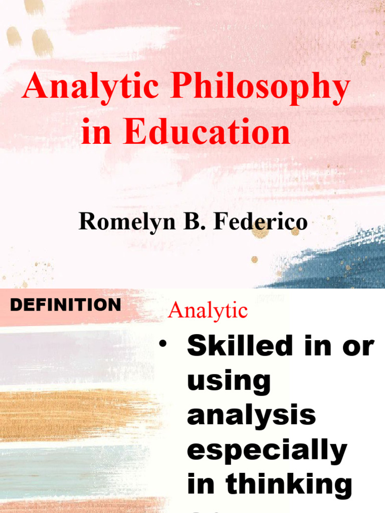 Analytic Philosophy in Education | PDF | Analytic Philosophy | Gottlob ...