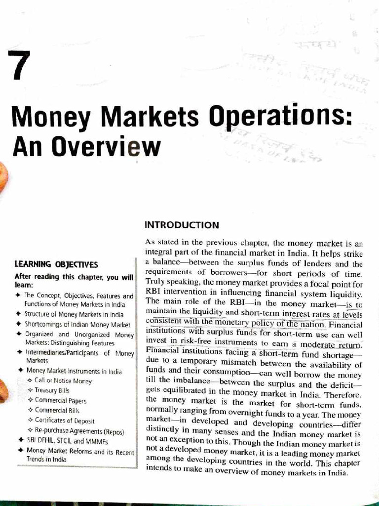 Overview of India's Money Market Functions | PDF | Money Market ...