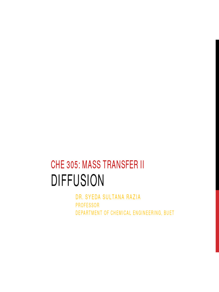 Mass Transfer and Diffusion-November 2021 | PDF | Diffusion | Liquids