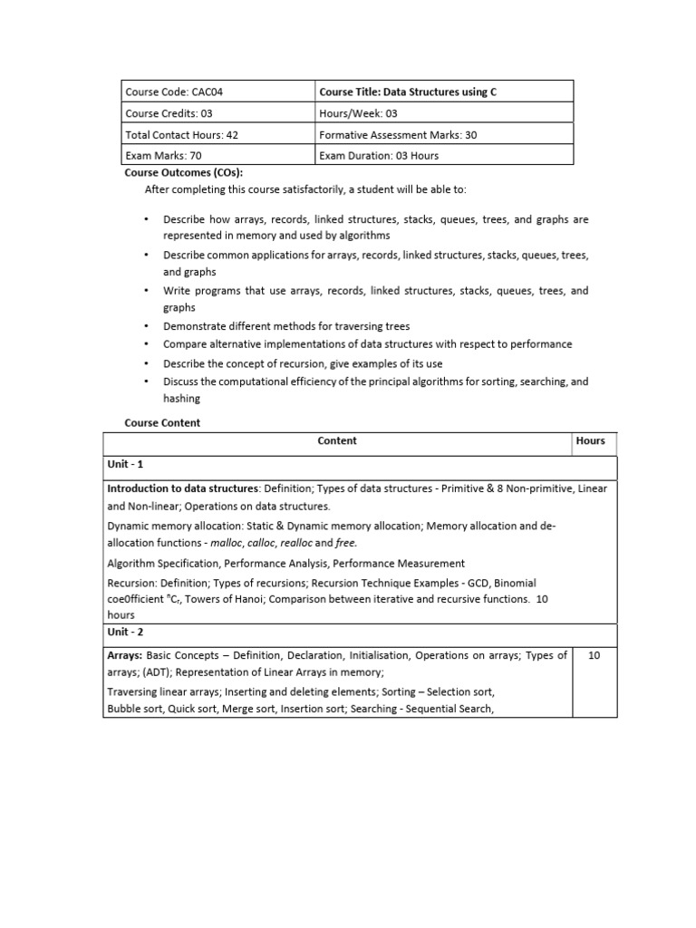 I Bca II Sem Data Structures | PDF | Theoretical Computer Science ...
