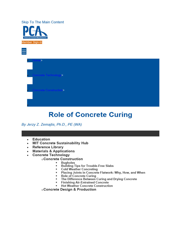 Importance of Concrete Curing Techniques | PDF | Concrete | Applied And ...