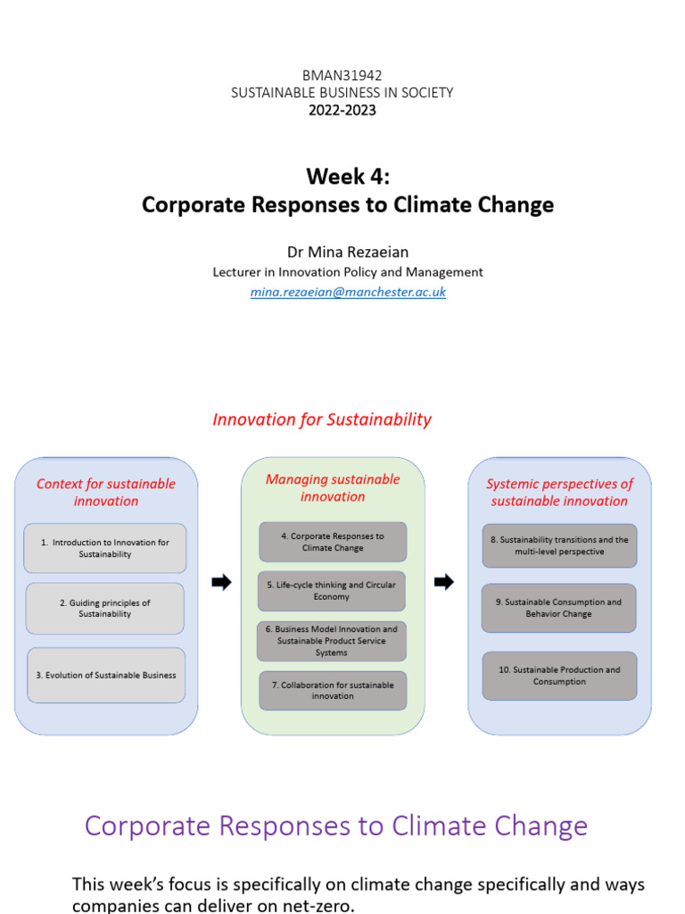 IFS - Week 4 - Corporate Responses To Climate Change - MASTER | PDF ...