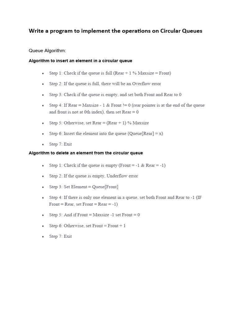 Circular Queue Implementation PDF Queue Abstract Data Type Circular queue implementation pdf queue abstract data type