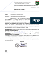 Oficio de Invitación A Campeonato Interescolar Por Aniversario de La IE El Palto