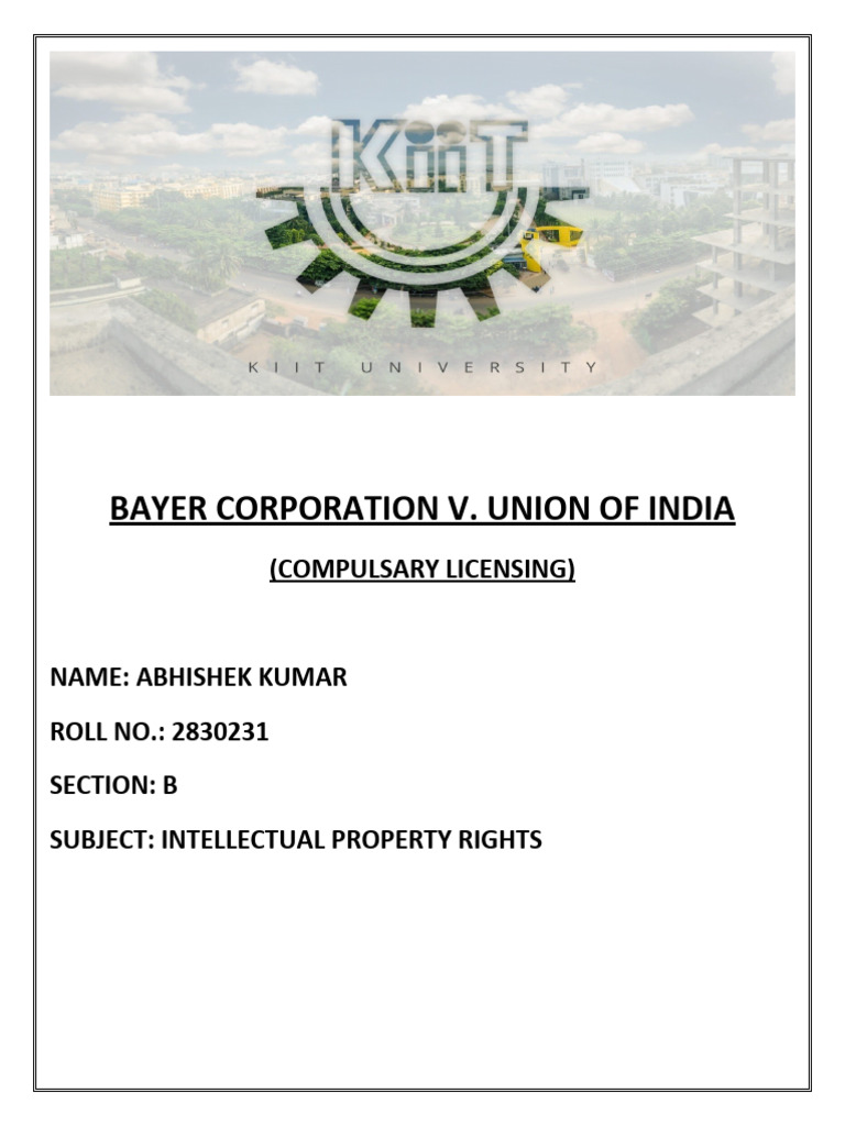 Bayer Corporation V PDF Patent License