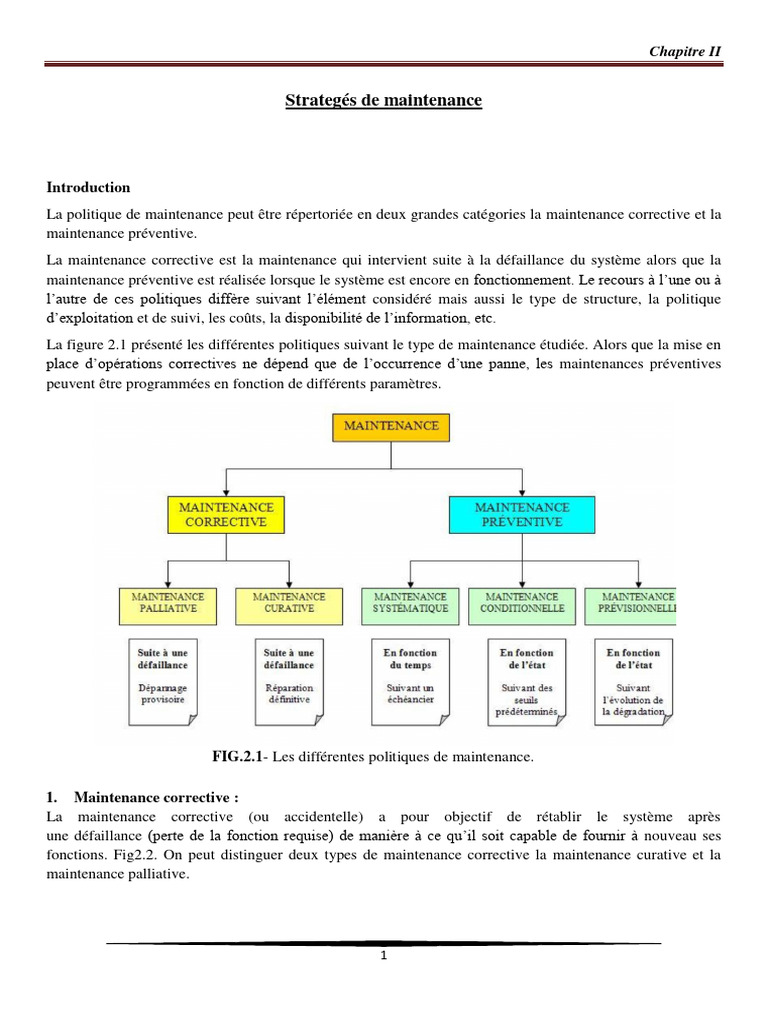 Stratégies de maintenance : types et méthodes | PDF | Sécurité ...
