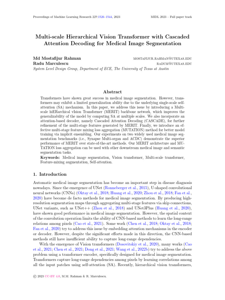 Multi-Scale Vision Transformer for Medical Segmentation | PDF | Image ...