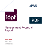 Sample 16pf Management Potential Report