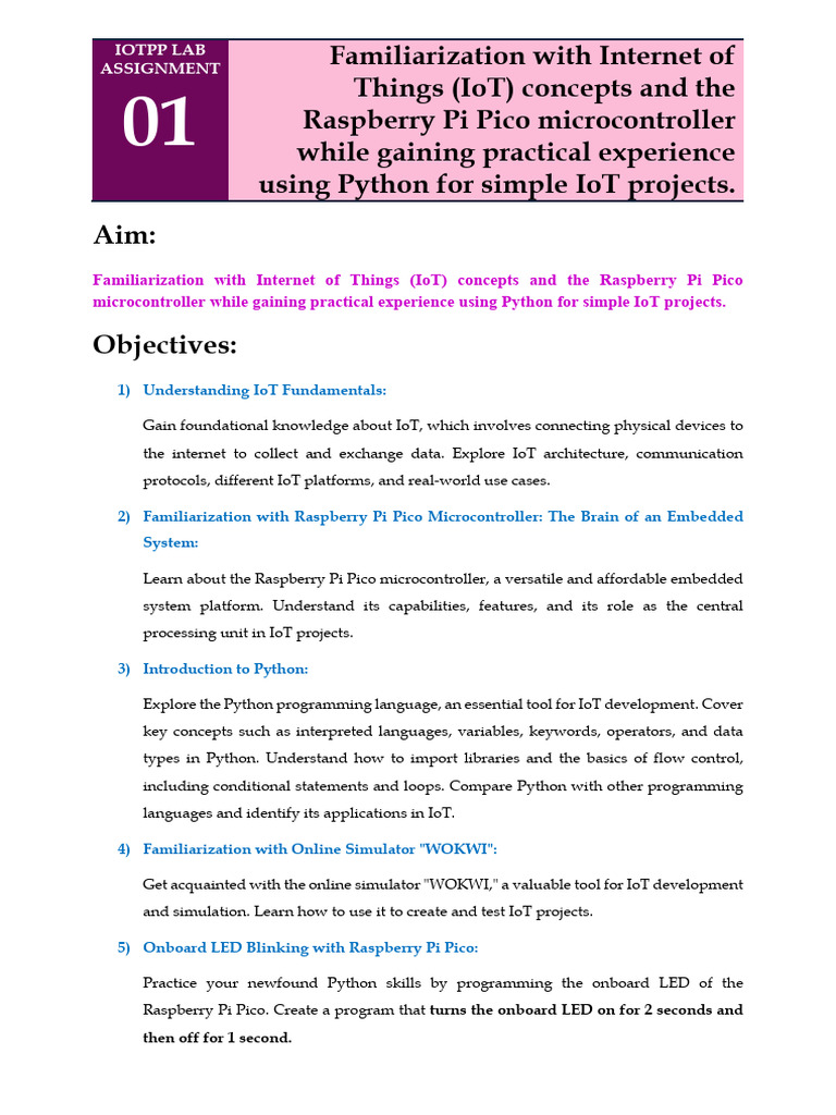 IoT Project with Raspberry Pi Pico and Python | PDF | Internet Of ...
