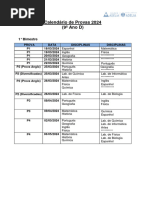 Calendário de Provas 2024-25 FDUL | PDF | Estágios educacionais | Academia