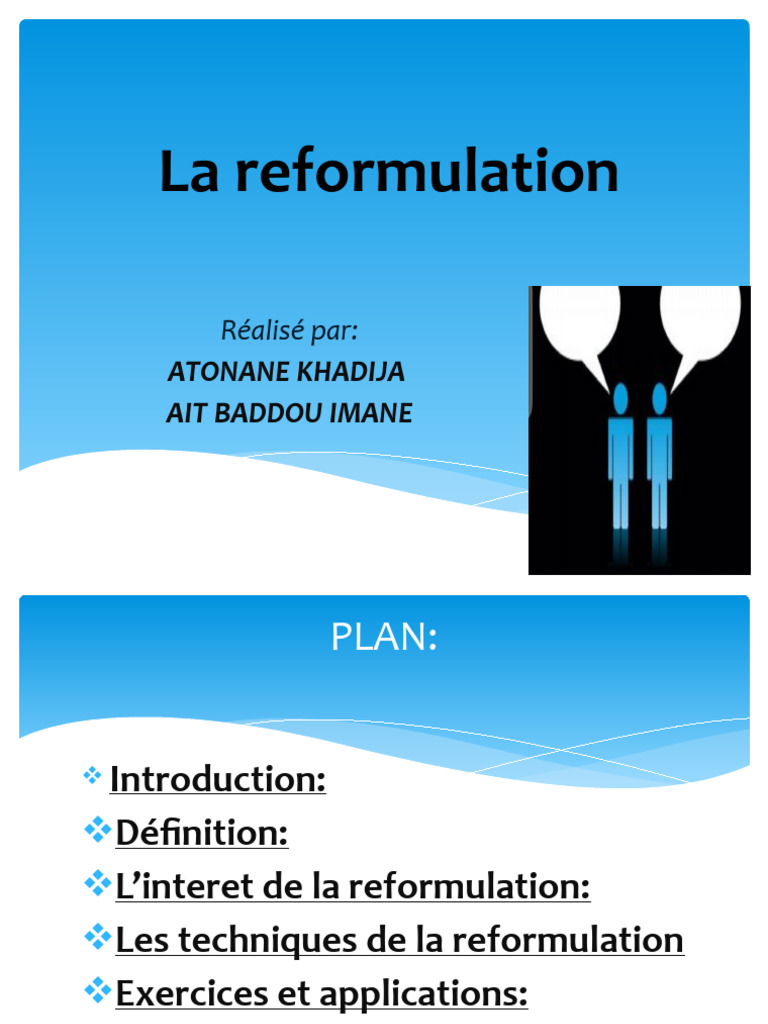Techniques de Reformulation en Communication | PDF | Langue française