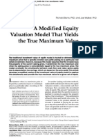 A Modified Equity Valuatin Model That Yields The True Maximum Value