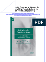 Textbook Ebook Institutionalist Theories of Money An Anthology of The French School 1St Edition Pierre Alary Editor All Chapter PDF