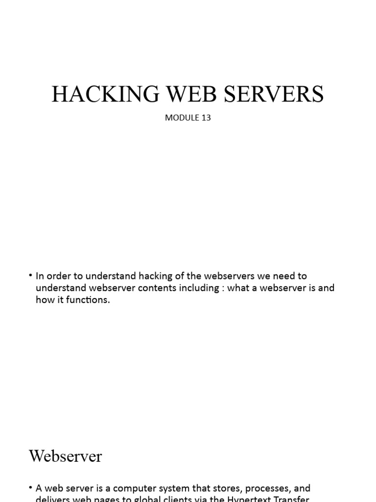 Web Server Hacking Techniques Explained | PDF | World Wide Web ...