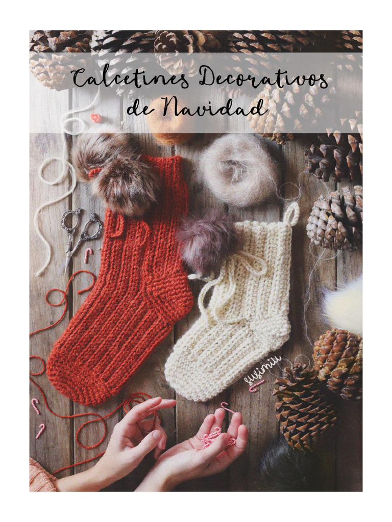 Calcetines de Ganchillo Navideños | PDF | Tejer | Textiles
