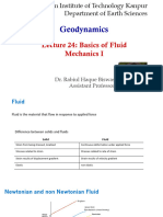 Lecture 24 - Basics of Fluid Mechanics I