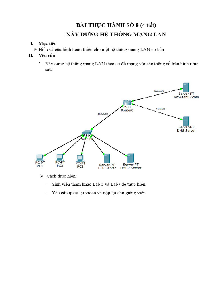 Lab 8 Xay Dung He Thong Mang LAN | PDF