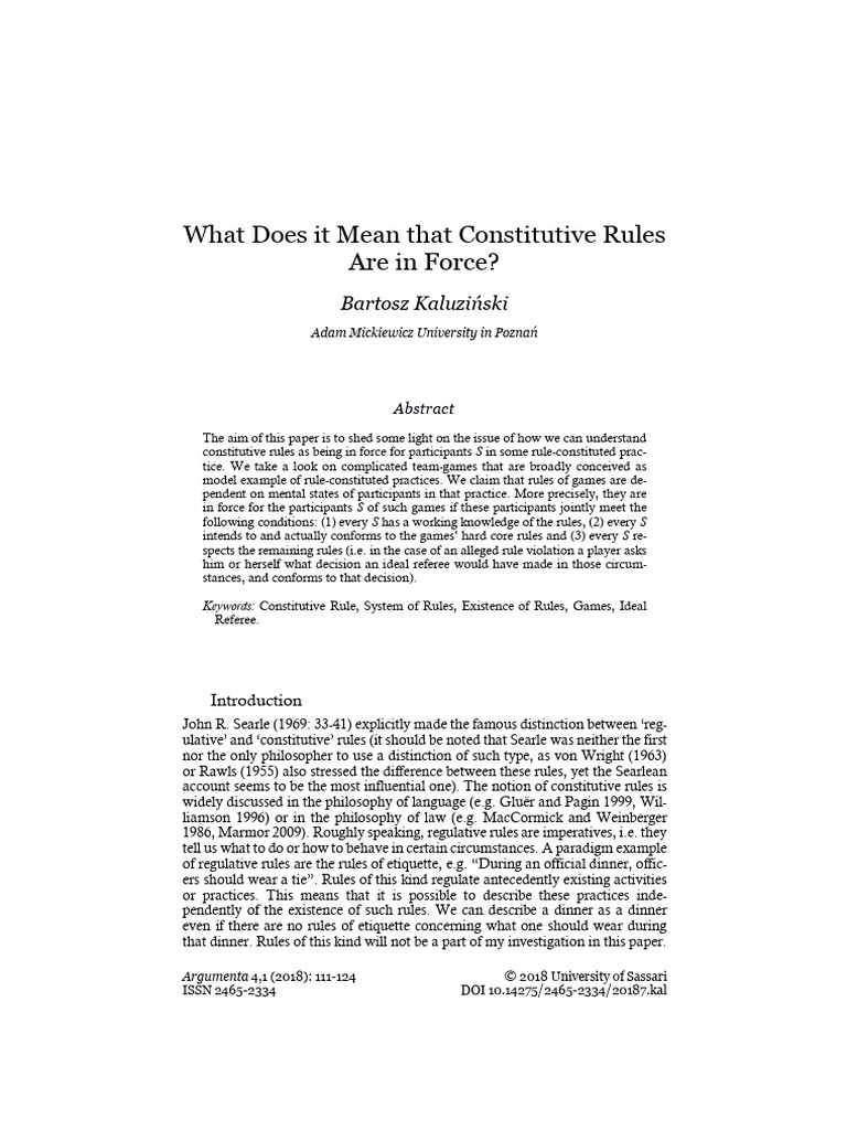 Understanding Constitutive Rules in Games | PDF | Knowledge | Inheritance